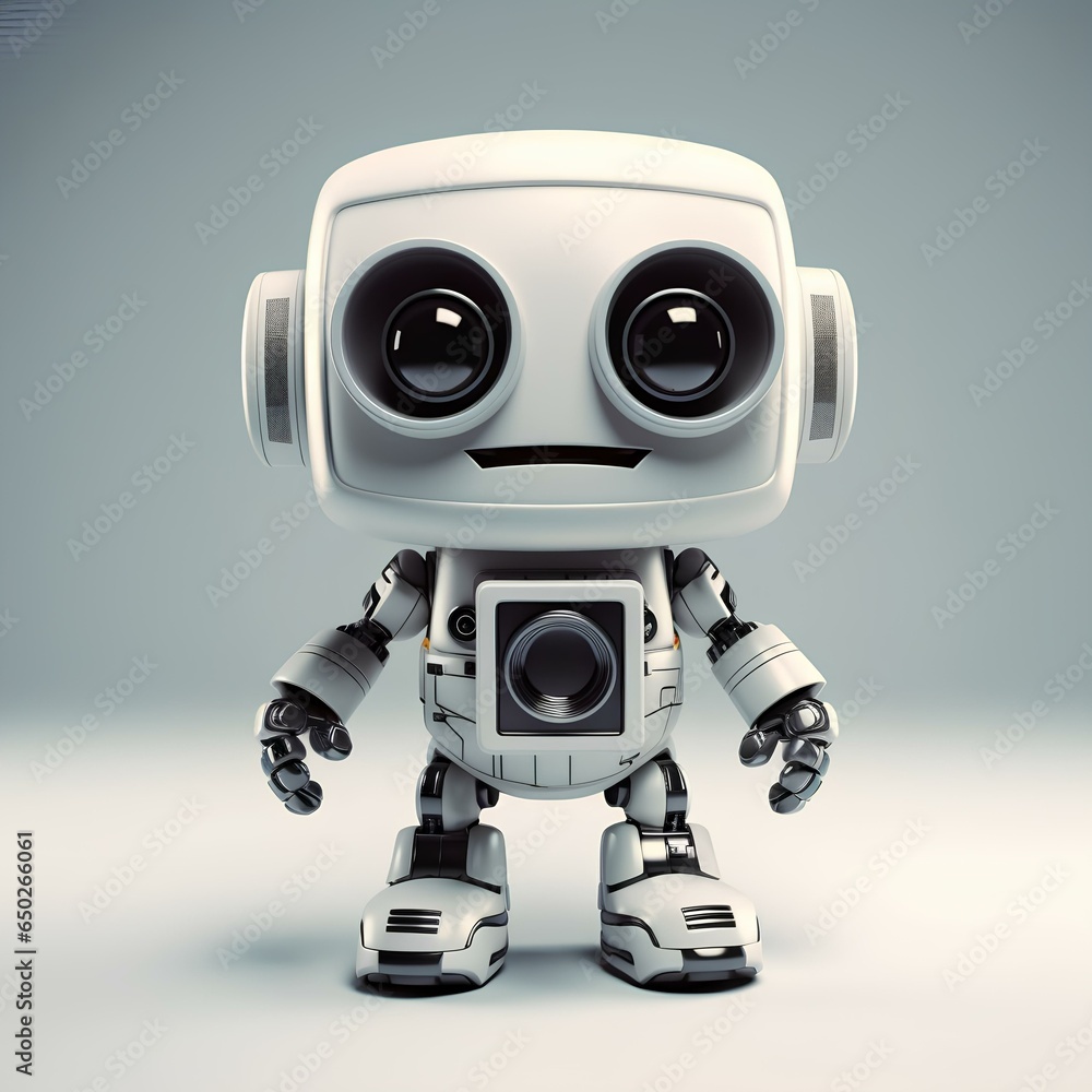 Box-headed robot 3D cartoon character Box-headed robot 3D cartoon character