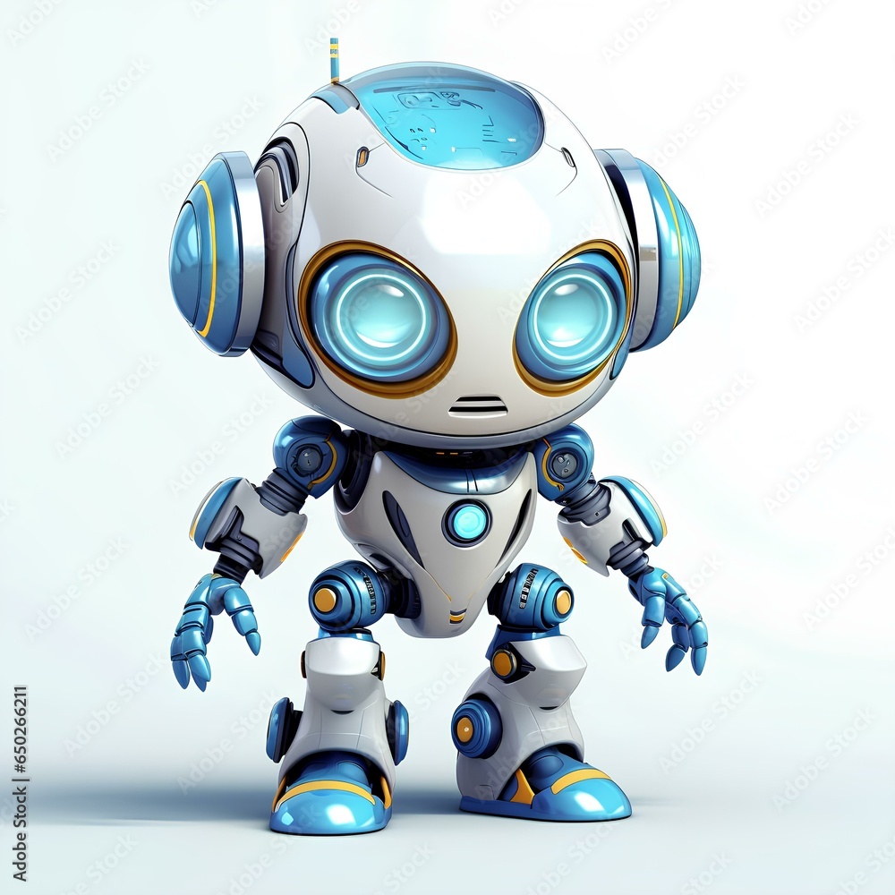 cute little robot 3D cartoon character cute little robot 3D cartoon character