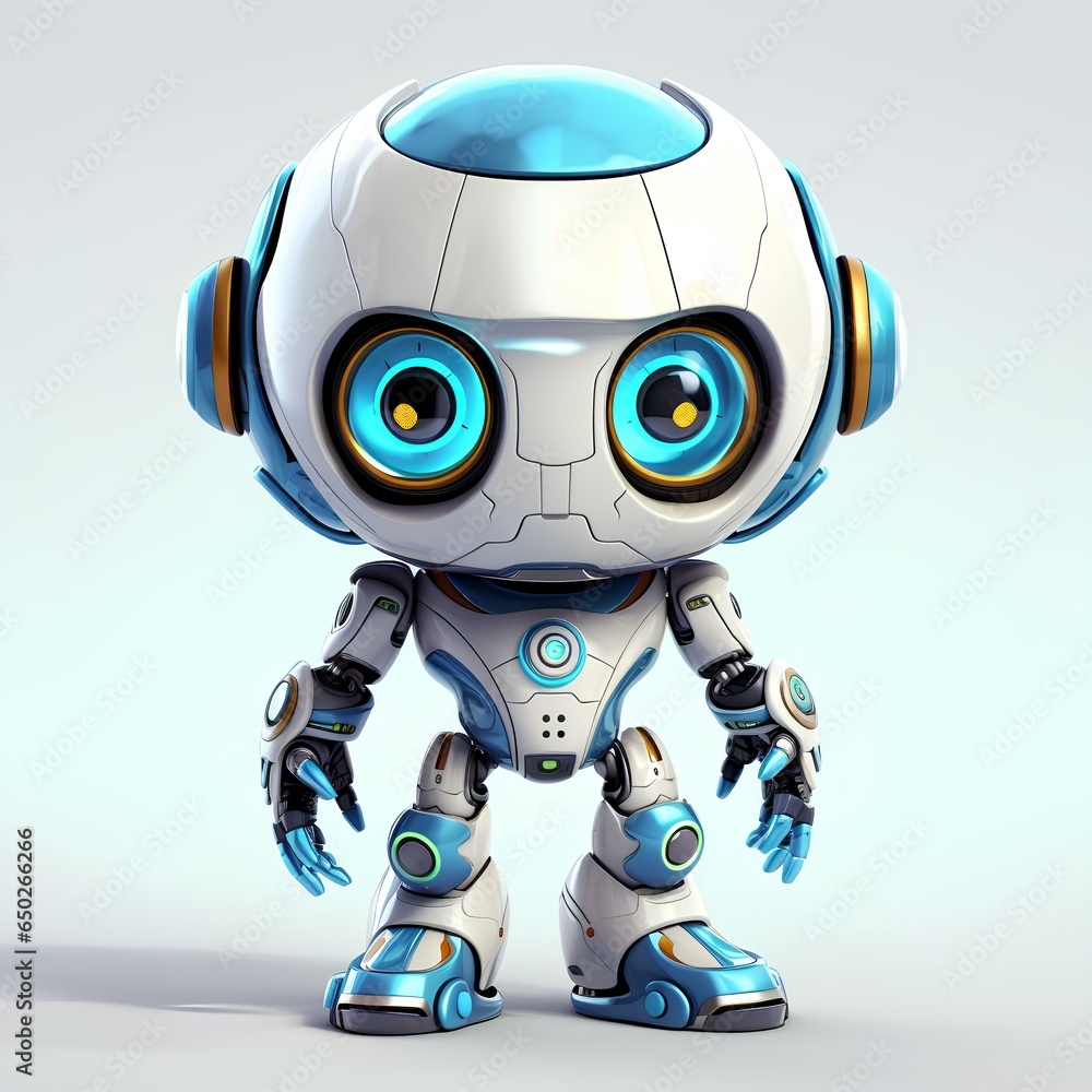 cute little robot 3D cartoon character cute little robot 3D cartoon character