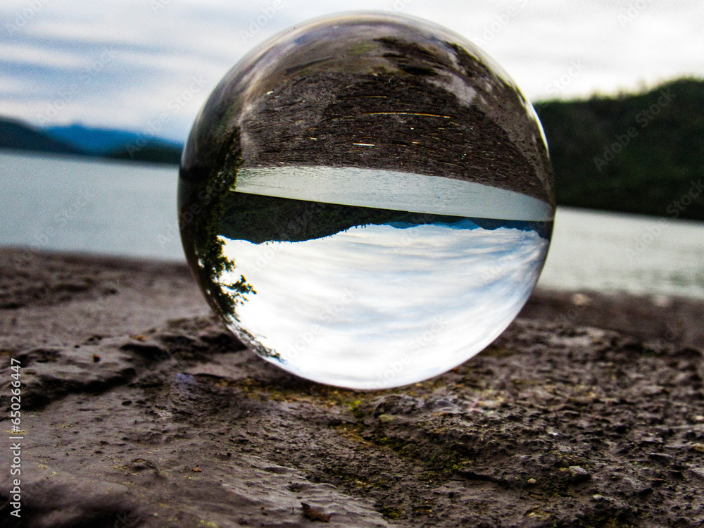 glass orb photography made with crystal balls, glass ball, crystal ball refraction photos