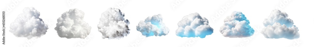 set clouds isolated cutout on transparent background set clouds isolated cutout on transparent background