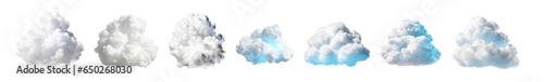 set clouds isolated cutout on transparent background