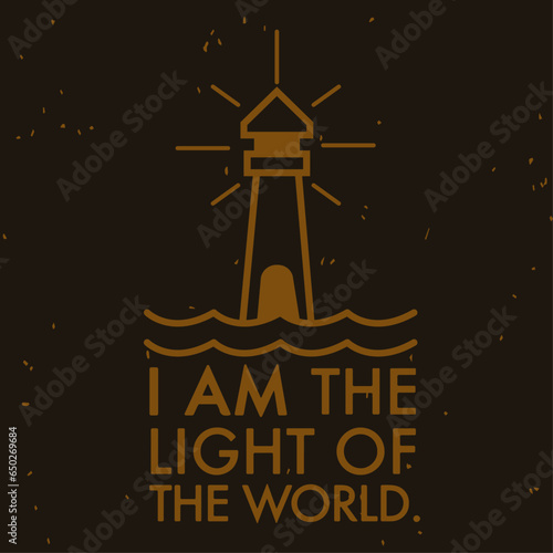 light of the world lighthouse oldschool vector