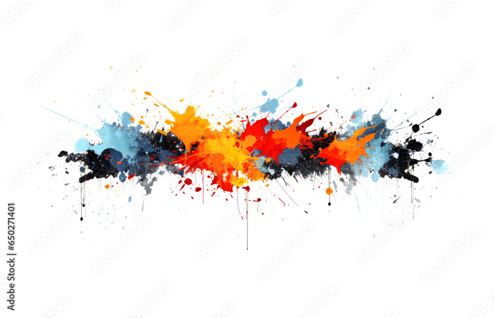 Colorful paint splash isolated on white background, abstract graffiti, design element