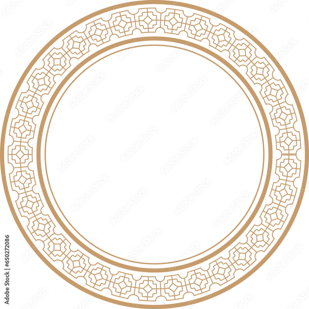 Chinese golden circle frame decorative design.