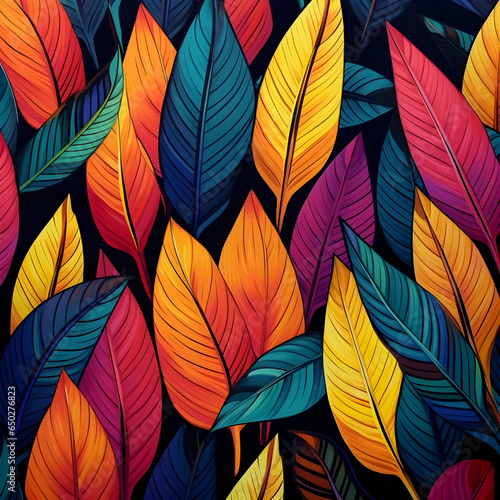 colorful leaf pattern generative ai