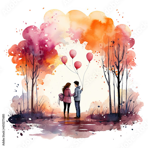 watercolor Propose Day clipart, Generative Ai