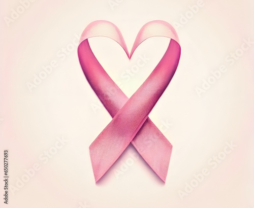 pink awareness ribbon forming a heart