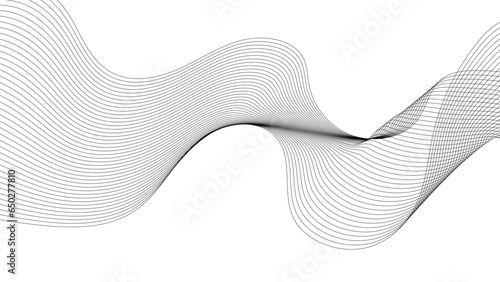 Technology abstract lines on white background. Undulate Grey Wave Swirl, frequency sound wave, twisted curve lines with blend effect.	