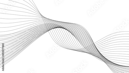 Technology abstract lines on white background. Undulate Grey Wave Swirl, frequency sound wave, twisted curve lines with blend effect.	