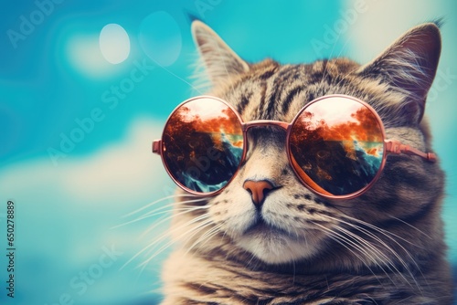 A Cat With Sunglasses Going To A Photo Shoot