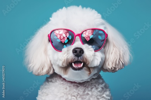 Bichon Frise Dog With Heart Shaped Sunglasses © Ян Заболотний