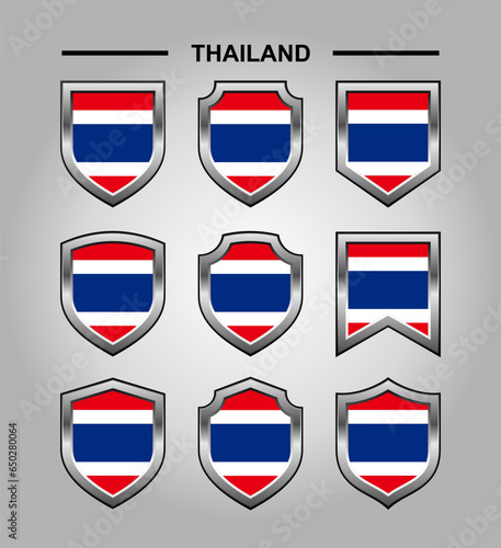 Free Download Thailand National Emblems Flag with Luxury Shield - GFXLoad