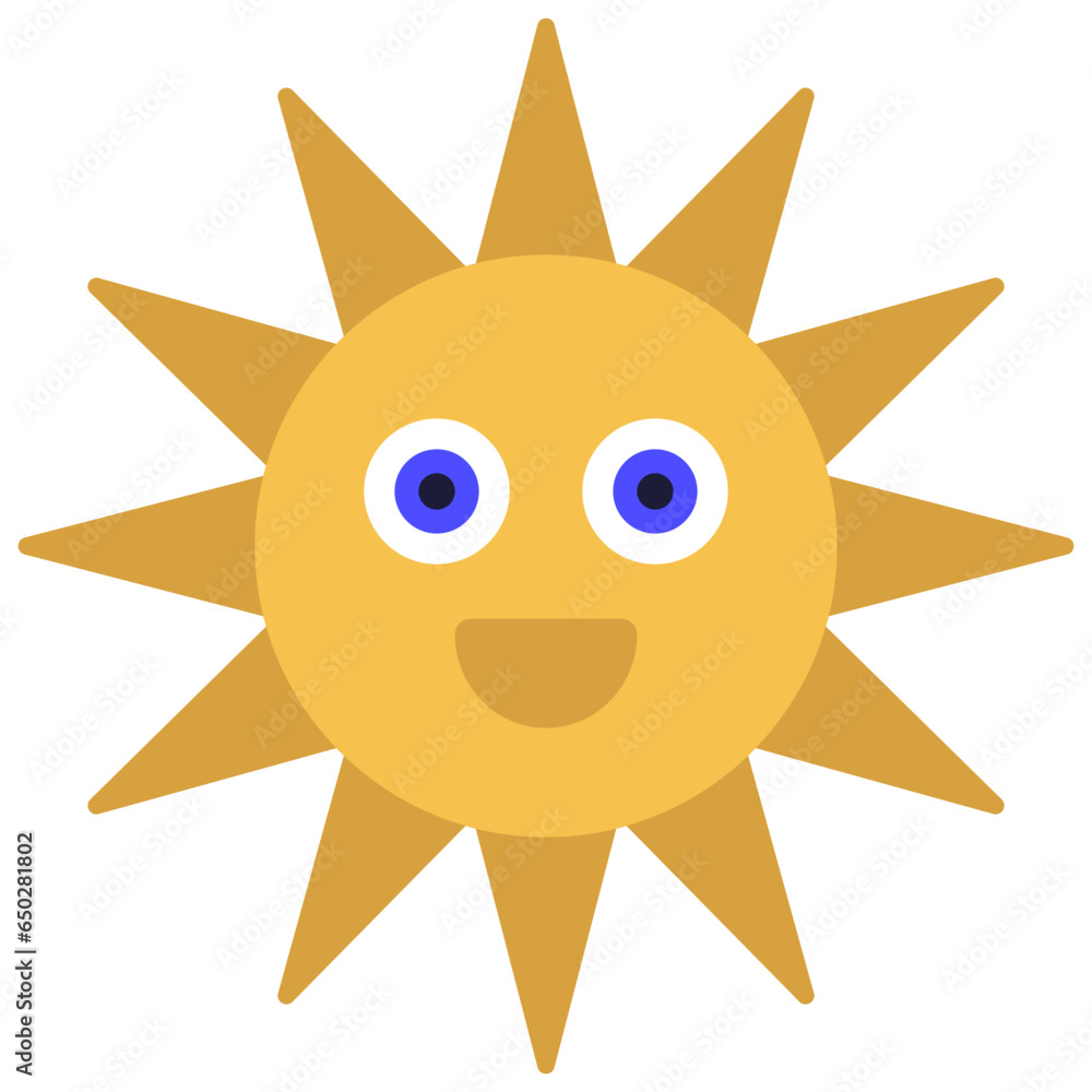Happy Face Sun Icon