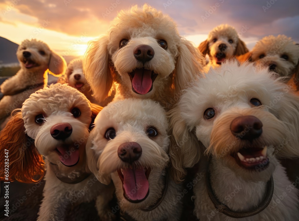 A group of poodles