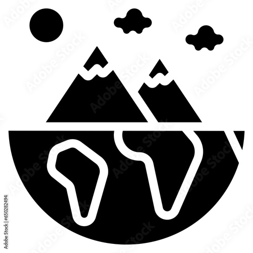 Mountain Range On Earth Icon