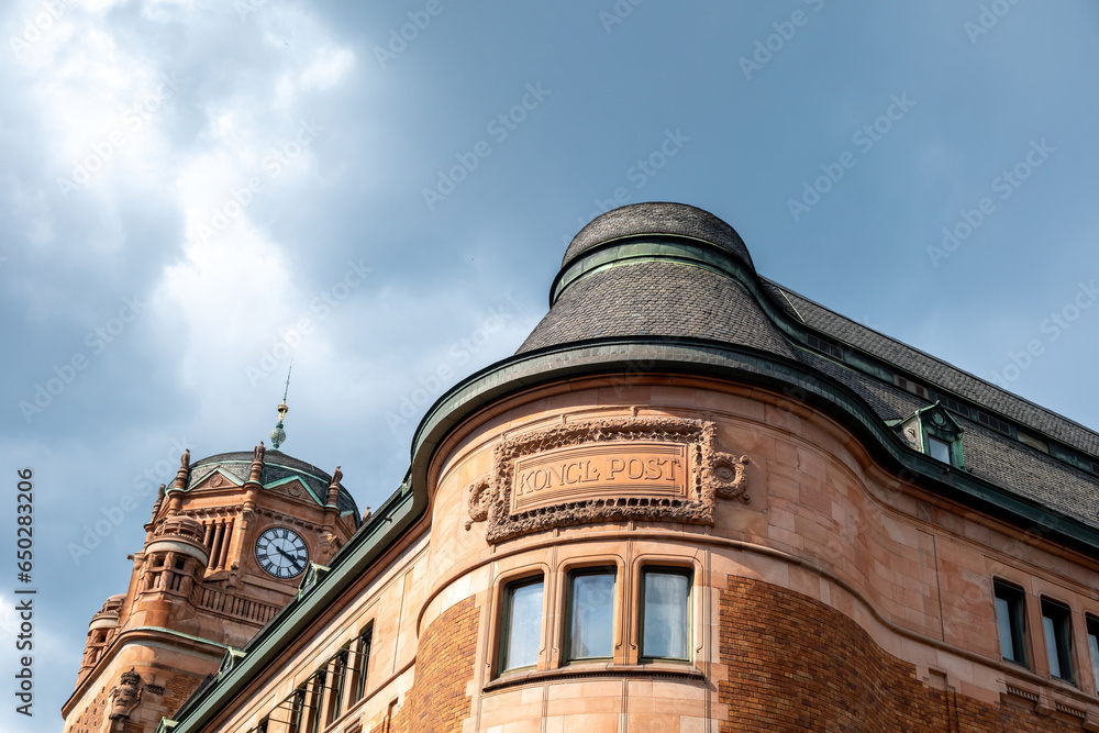 Stockholm Sweden, Central Post Office Building, under view of upper part of Centralposthuset.