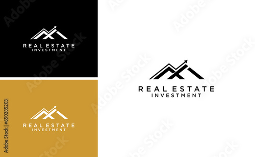 Real Estate Logo With Letter X Fund Investment Logo  Vector