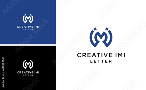 Letter IMI Logo Design  With Circle Shape Vector Template photo