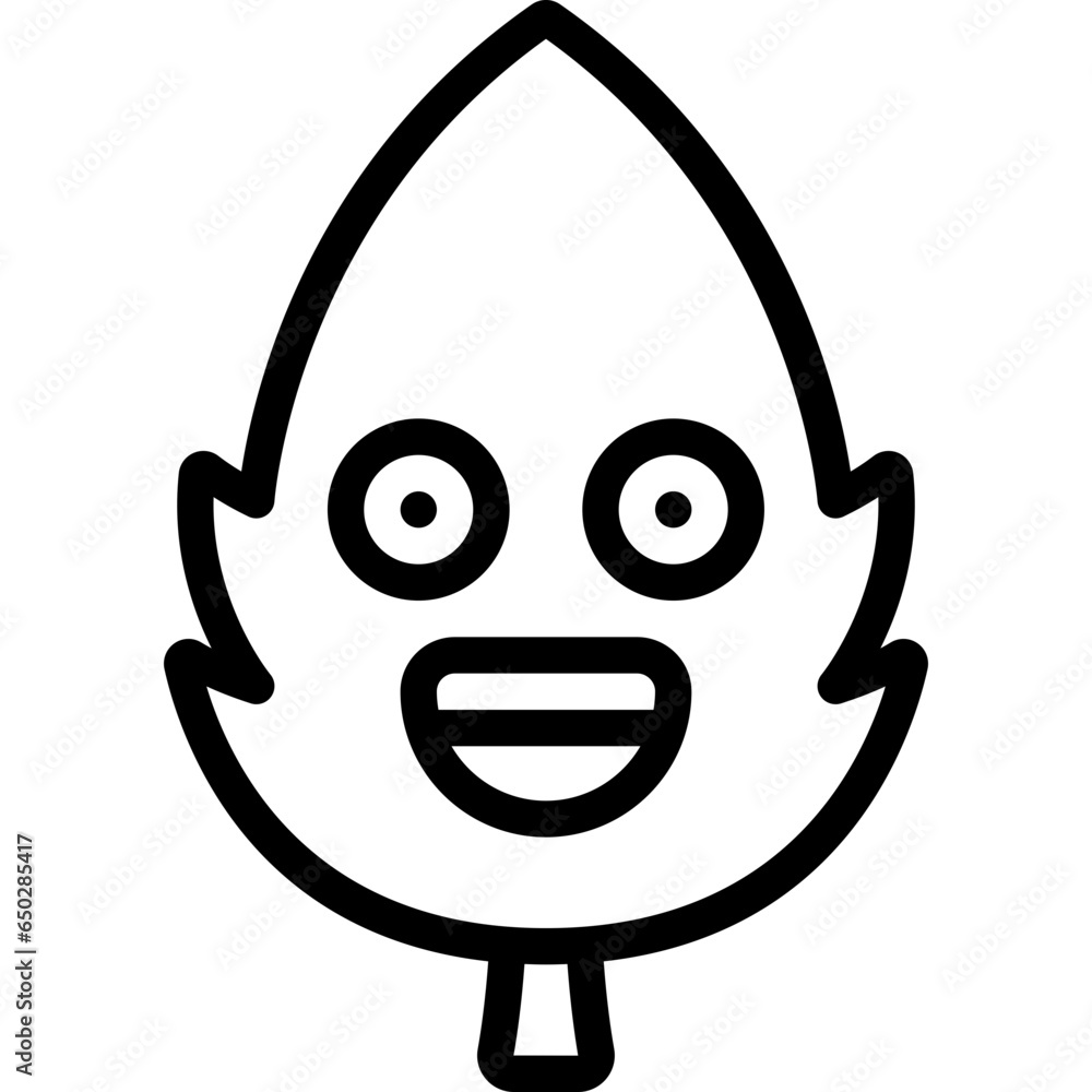 Happy Face Leaf Icon Happy Face Leaf Icon