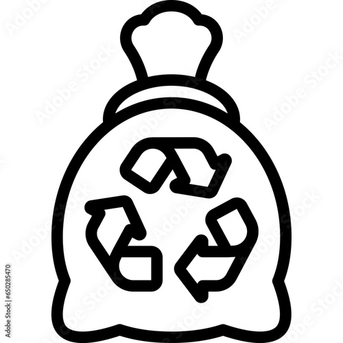 Recycle Sign Trash Bag Icon