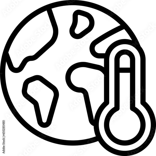 Global Warming Thermometer Icon