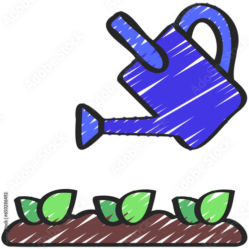 Watering Can Over Plants Icon