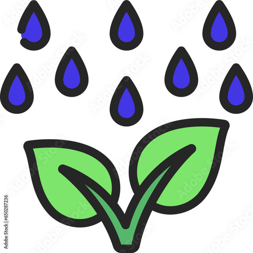 Rain On Plant Icon