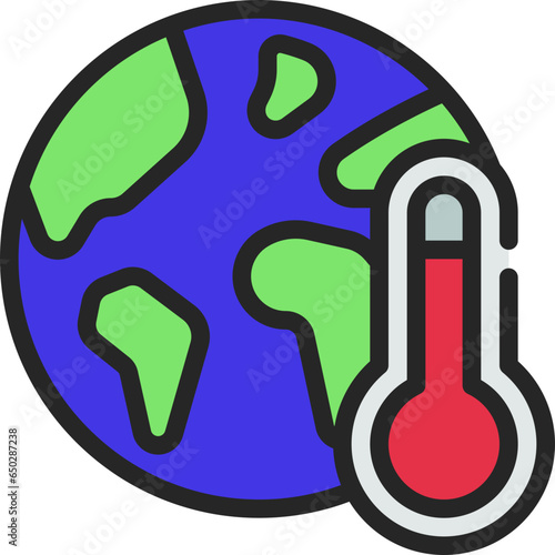 Global Warming Thermometer Icon