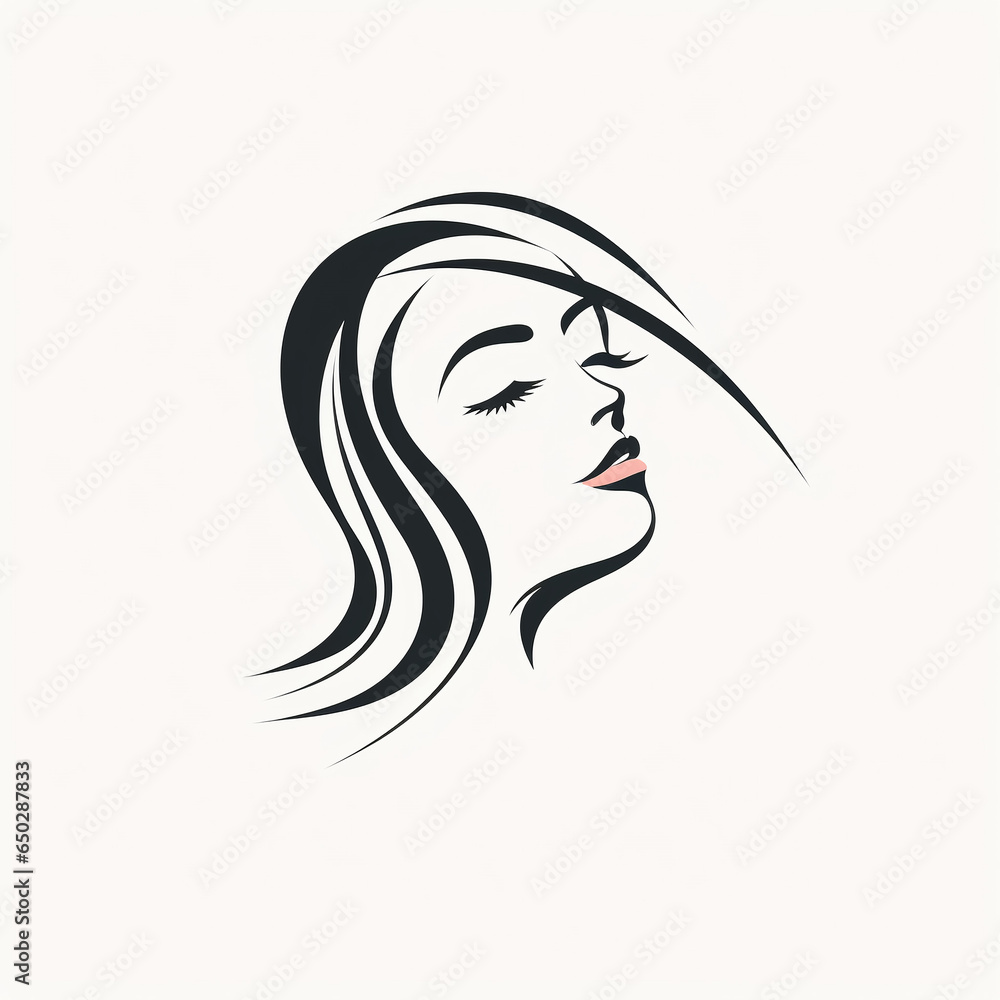 close-up portrait graphic image symbol, icon of a woman's face close-up portrait graphic image symbol, icon of a woman's face