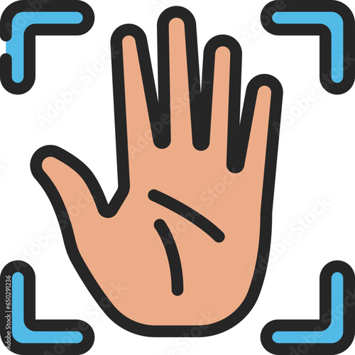 Hand Palm Scanning Icon