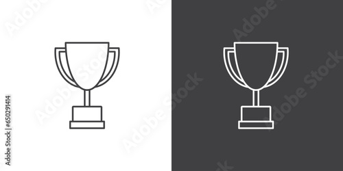 Trophy icon vector line illustration, Simple symbols for app development and website design. winning icon vector outline pictograms isolated on a white background. photo