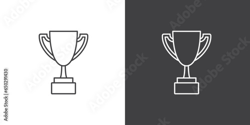 Simple trophy icon line vector illustration, Simple symbols for app development and website design. Vector outline pictograms isolated on a white background.