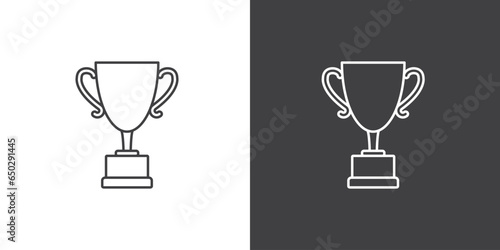 Trophy award icon vector line illustration, winner icon, Simple symbols for app development and website design. Vector outline pictograms isolated on a white background. 