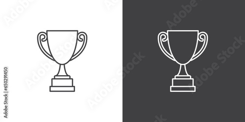 Trophy award winner prize champion icon vector line illustration, Simple symbols for app development and website design. Vector outline pictograms isolated on a white background.