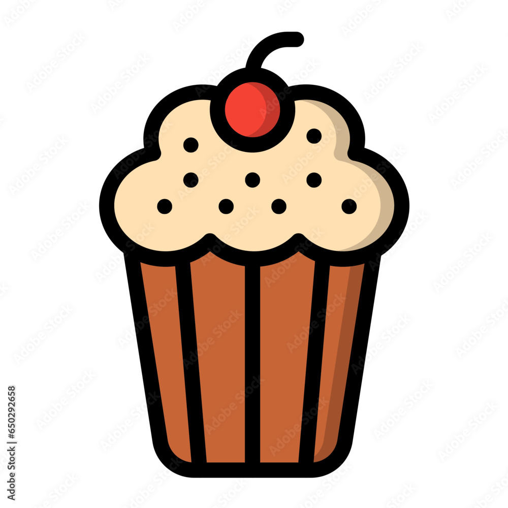 Cup cake Vector Icon Design Illustration Cup cake Vector Icon Design Illustration