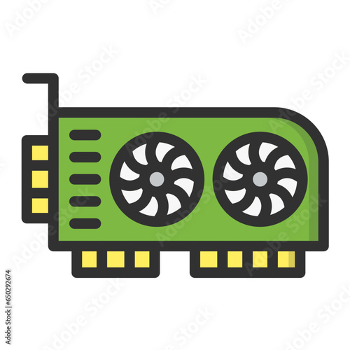 Graphic card Vector Icon Design Illustration