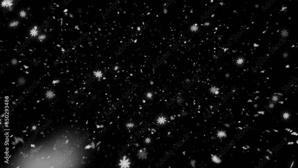 Realistic Snowflake Animation Video Stock Realistic Snow and Snowflakes animation with seamless Loop ...
