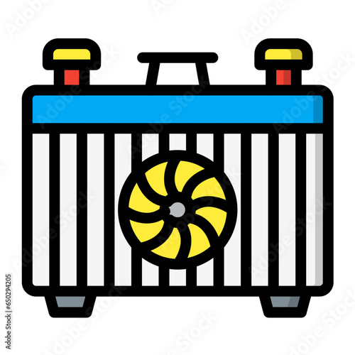 Car radiator Vector Icon Design Illustration