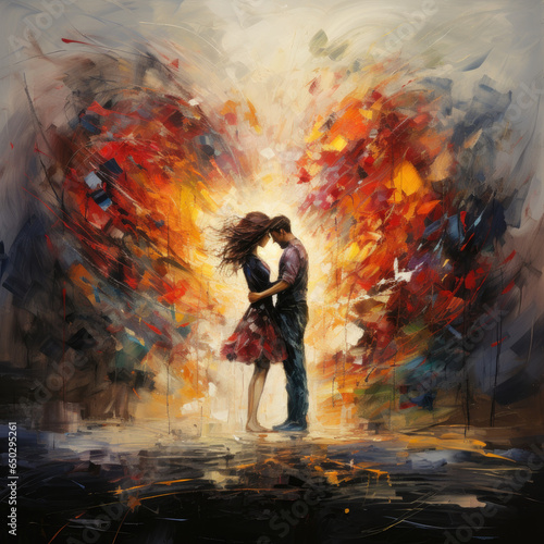 man and woman love illustration