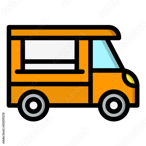 Coffee Truck Vector Icon Design Illustration