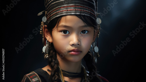 Portrait of Young Akha woman in the Thailand photo