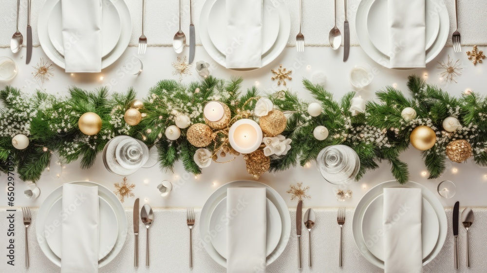 Simple and Elegant Christmas Table Setting Ideas. Table served for
