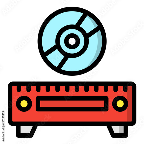 Cd Player Vector Icon Design Illustration