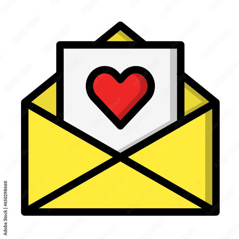 Love Letter Vector Icon Design Illustration Love Letter Vector Icon Design Illustration