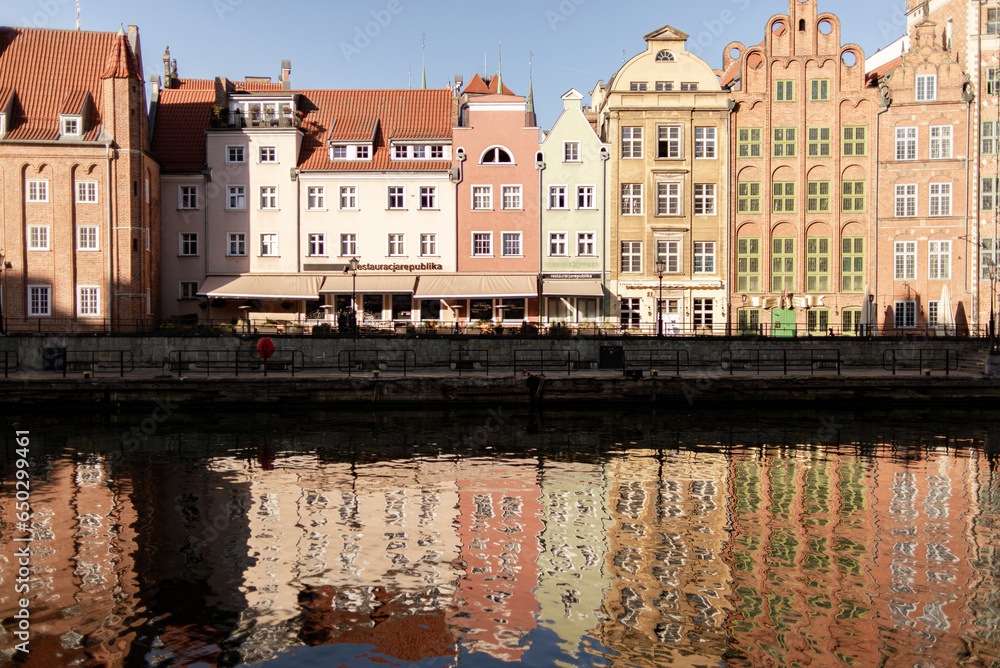 View of the old town of Gdańsk on a sunny autumn day, Poland