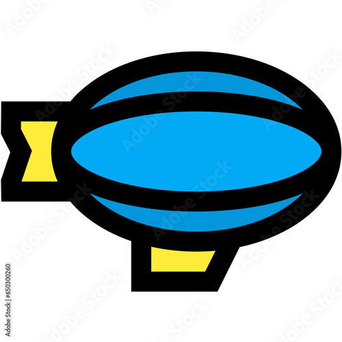 Flying Airship Vector Icon Design Illustration