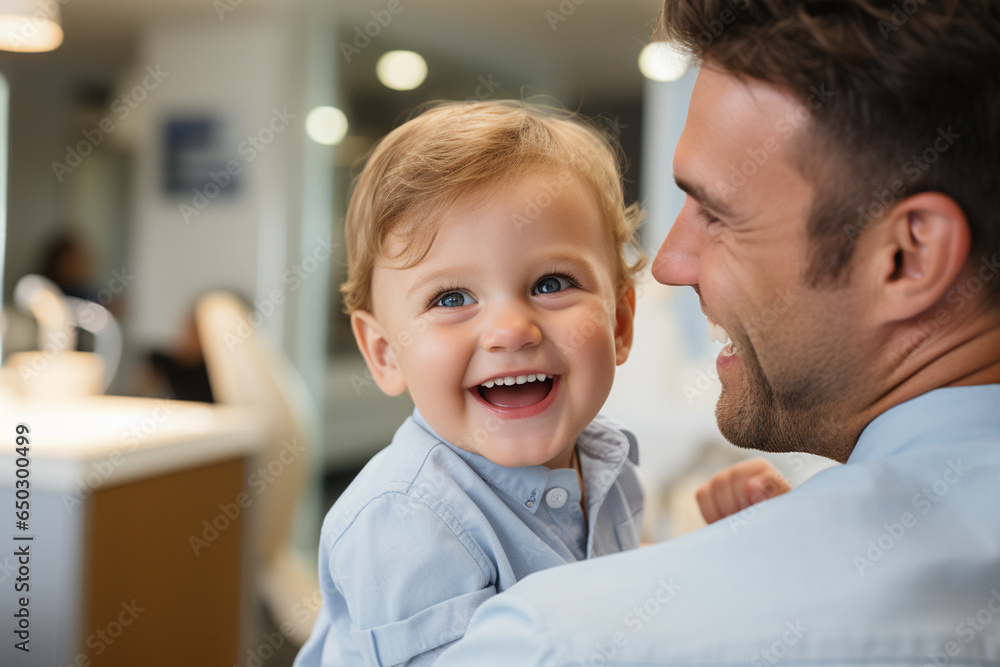 photo capturing a dentist interacting with a young child in a friendly and reassuring manner, promoting a positive experience in pediatric dentistry photo capturing a dentist interacting with a young child in a friendly and reassuring manner, promoting a positive experience in pediatric dentistry