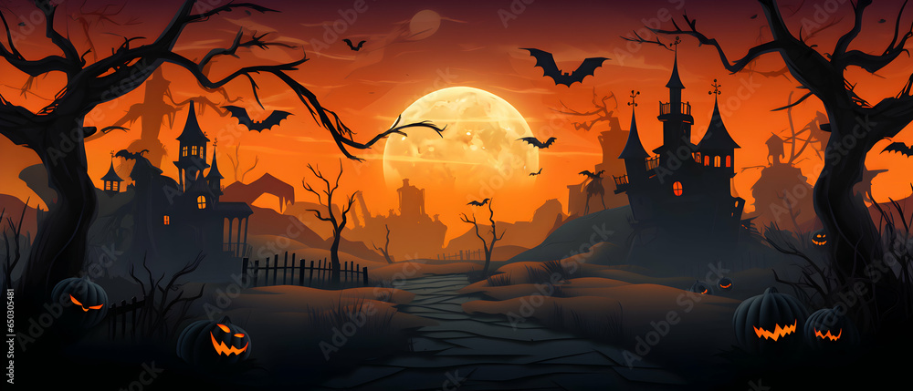 photo halloween wallpaper halloween day background with evil pumpkins generative ai