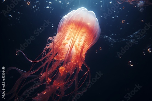 jellyfish in the dark, gENERATIVE ai © Nicacio